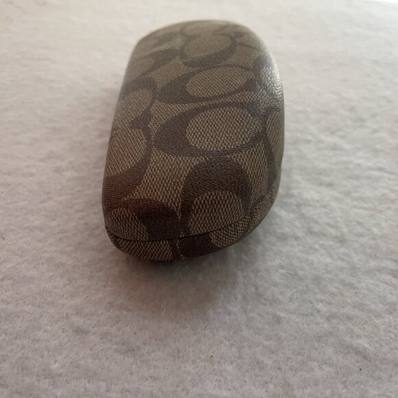 Coach Eyeglass Case Signature C Monogram Brown Sunglasses Clamshell - Picture 15 of 15